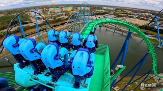 Kraken Floorless Coaster 2022  Ice Breaker launch Coaster  SeaWorld Orlando 2022 [upl. by Somerset409]