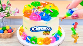 OREO Sour Patch Buttercream Cake Baking 🍉💖 1000 OREO Cream Tiny Cake Recipes 🌈🩷 Petite Mastery [upl. by Esenaj]