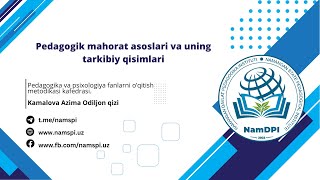 Pedagogik mahorat asoslari va uning tarkibiy [upl. by Joe]