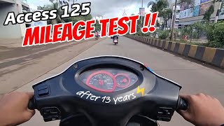 SHOCKING  Access 125 Mileage Test 🔥 Old Access 125 Real Mileage after 13 years [upl. by Ladnyk413]