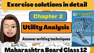 EXERCISE OF Chapter 2 Utility Analysis Economics Class 12 Maharashtra State Board Std 12 [upl. by Vernen]