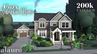 Cozy Suburban Home  200K Exterior  Bloxburg Speed Build [upl. by Alabaster]