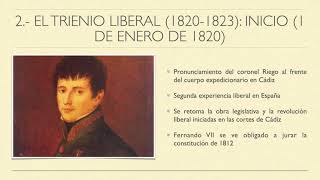 UD2 El reinado de Fernando VII 1ª parte Restauración absolutista y trienio liberal [upl. by Idnaj]