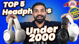 Top 5 Wireless Headphones Under 2000 in Flipkart BBD Sale  Headphone under 2k [upl. by Ruprecht]