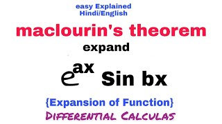 MACLAURINS EXPANSION THEOREM  PROBLEM 4  MACLAURINS THEOREM [upl. by Esirrehc768]