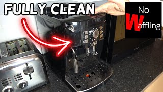 Fully Cleaning Delonghi Magnifica S Coffee Machine Maker  How to clean and maintain [upl. by Eisset]