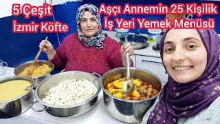 Aşçı Annemin 5 Çeşit İş Yeri Yemek Menüsü  İzmir Köfte Pirinç  Bulgur Pilavı Mercimek  Cacık [upl. by Nosredneh]