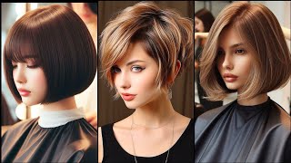 Beautiful and Creative Bob With Babgs haircuts and hairstyle ideas [upl. by Nyladnewg897]