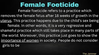 Essay On Female Foeticide With Easy Language In English [upl. by Atinele54]