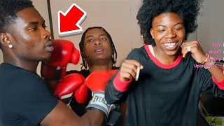 BOXING DRILL RAPPERS IN THE NOTI MANSION LAST TO GET KNOCKED OUT NOTICUZ VS RAPPPERS [upl. by Yehc]