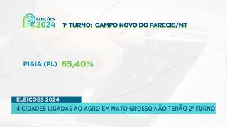 Eleições 2024 quatro cidades ligadas ao agro em Mato Grosso não terão 2º turno [upl. by Qiratla]