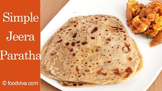 Plain Paratha Recipe  Simple Jeera Paratha with Layers  Sada Tikona Paratha [upl. by Nilloc439]