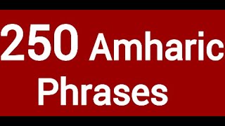 250 Amharic Phrases And Words For BeginnersAmharic Language LessonLearn Amharicአማርኛእንግሊዝኛ [upl. by Kinney]