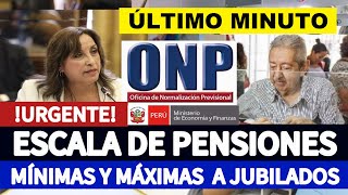 ONP ESCALAS DE PENSIONES MÍNIMAS y MÁXIMAS PARA JUBILADOS ONP COMUNICADO URGENTE [upl. by Bing]