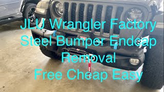 Jeep Wrangler Factory Steel Bumper End Cap Removal JLUR 4xe [upl. by Llenrahc]