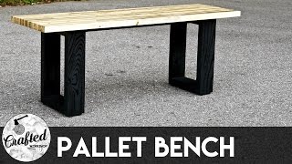 How To Build A Modern Pallet Wood Bench  Crafted Workshop [upl. by Kauffman234]