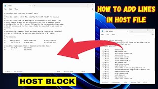 How To Add Lines In Hosts  Edit Host File In Windows 1110  Host Block [upl. by Hilten]