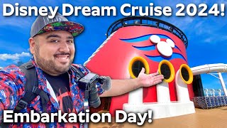 Disney Cruise Line 2024 Embarkation Day MARVEL Day At Sea Cruise 2024 Disney Dream Cruise Vlog 1 [upl. by Rehsa]