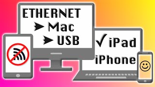 Connect MacBook Ethernet to iPad or iPhone Reduce WiFi Exposure [upl. by Okim599]