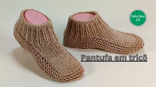 Pantufas em tricô muito fácil [upl. by Leelah]