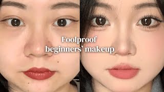 This FOOLPROOF Beginner Makeup will last you 4 YEARS of College  Step by step Tutorial by 蒲mei [upl. by Lerrehs]