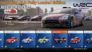 WRC Generations  All Cars Full List amp Driver Team  Including DLC Fully Loaded Edition 4KPS5 [upl. by Addi]