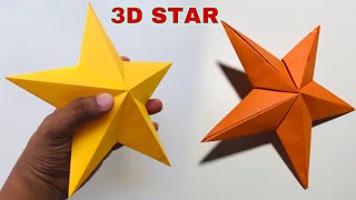 Do This To make PERFECT 3D Star the EASIEST Way  Paper Star  Paper Craft [upl. by Babbette359]