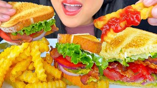 ASMR BLT Sandwich Crinkle Fries amp Pickle Mukbang Eating Sounds ASMR Phan [upl. by Gabey]