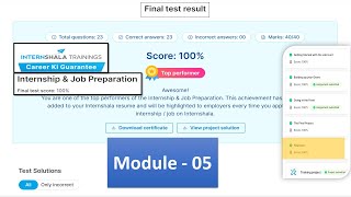 Internship and Job Preparation Module 5 Final Test Result Solution  Internshala  by Vikas sir [upl. by Winonah]