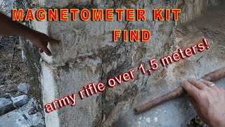 Magnetometer Kit Finds Army Rifle over 15 meters deep under stones BestLow Cost DIY Gradiometer [upl. by Acirne489]