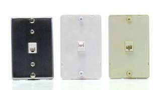 RJ11 4 Conductor Wall Plate  1 Port  15100028  WH 15100028 IV  15100028 SS [upl. by Liddle130]