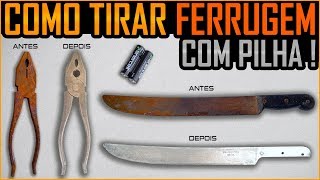 Como Tirar Ferrugem com Pilhas  Eletrólise [upl. by Lydia]