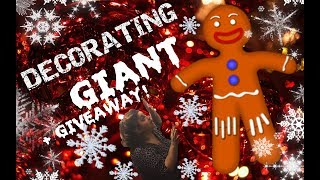 DECORATING GIANT GINGERBREAD MAN GIVEAWAY CHRISTMAS [upl. by Anirahs]