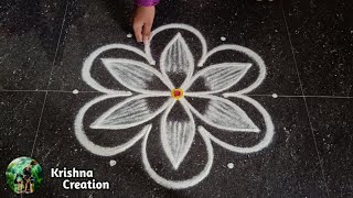 Aadi special padi kolam 🌹 53 aadivelli simple star kolam 🌹 aadiperukku special kolam 🌹 Rangoli [upl. by Hobbie189]