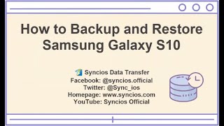 How to Backup and Restore Samsung Galaxy S10 [upl. by Nimsay]