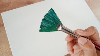 The Easiest Christmas Tree to Paint  Acrylic painting for beginners [upl. by Theodore]