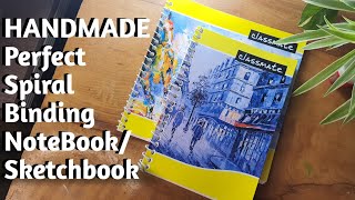 How To Make SPIRAL BINDING SKETCHBOOKNOTEBOOK At Home Without Machine DIY Spiral Sketchbook [upl. by Sakul]