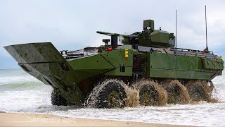 US Marines New Amphibious Combat Vehicle With 30mm Cannon [upl. by Brottman]