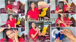 EVERYDAY HAIRCARE ROUTINE🦋Zero Hairfall Prevent Hair Breakage  Healthy Hair Growth haircare tips [upl. by Swann]