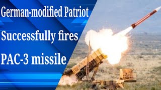 Germanmodified Patriot launcher successfully fires PAC3 missile [upl. by Ettegdirb]