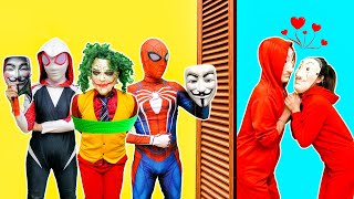 What If 7 SPIDERMAN amp BAD GUYS in 1 HOUSE Spiderman Become Ghost amp Revenge JOKER Funny Action [upl. by Akerehs148]