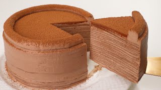 Melt in your mouth Best ever Chocolate crepe cake Super tasty like Ice cream [upl. by Notxed]