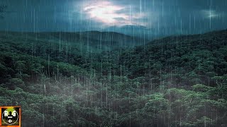 Rainforest Thunderstorm with Rain Thunder and Jungle Animal Noises for Sleep Relaxation  12 Hours [upl. by Enel]