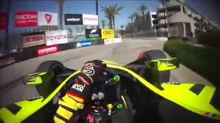 VISOR CAM Sebastien Bourdais at the 2018 Toyota Grand Prix of Long Beach [upl. by Nivel]