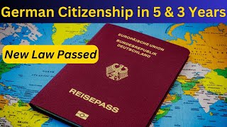 Germany passes new Citizenship law in 5 and 3 years  VISA GURU [upl. by Alanna]