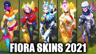 All Fiora Skins Spotlight 2021  Lunar Beast Latest Skin League of Legends [upl. by Albrecht]