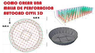 Como crear una malla de perforación en AutoCAD Civil 3D Paso a Paso Topografía Aplicada [upl. by Ahtiekahs]