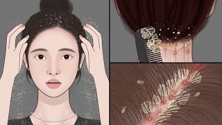 ASMR Big Flakes Dandruff amp Head Lice Removal  Satisfying Scalp Treatment  Meng’s Stop Motion [upl. by Amaerd]