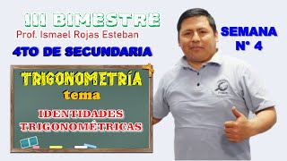 IDENTIDADES TRIGONOMÉTRICAS  4TO DE SECUNDARIA  PAMER [upl. by Nerradal606]