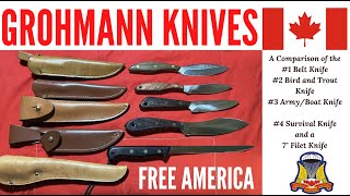 Grohmann Knives Comparison 1 2 3 4 and 7quot Filet Knife [upl. by Inor]